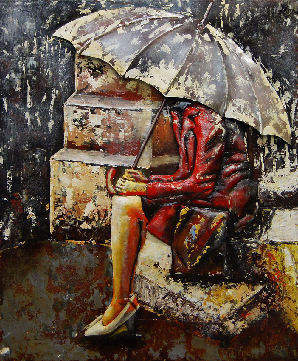 Woman in the rain