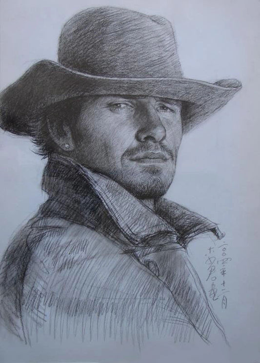 Drawings - Pencil Sketches - Man in Hat