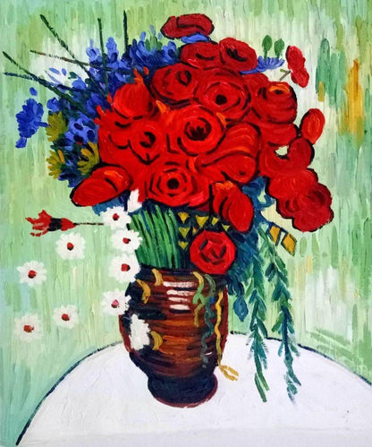 Vase with Daisies and Poppies